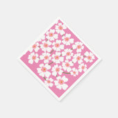 White Fantasy Flower Lover Pattern Roze Servet (Hoek)