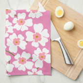 White Fantasy Flower Lover Pattern Roze Theedoek (Quarter Fold)