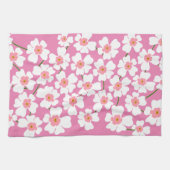 White Fantasy Flower Lover Pattern Roze Theedoek (Horizontaal)
