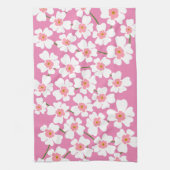 White Fantasy Flower Lover Pattern Roze Theedoek (Verticaal)