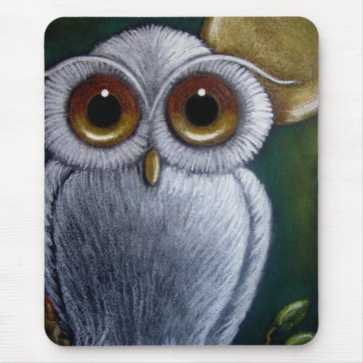 WHITE FANTASY OWL Mousepad Muismat (Voorkant)