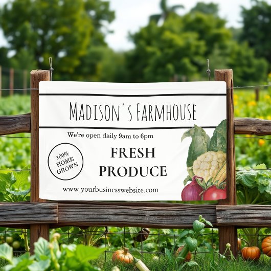 White Farmhouse Produce Boerderij Business Banner