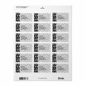 White Fast Food Icons Pattern Etiket (Full Sheet)