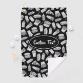 White Fast Food Icons Pattern Golfhanddoek (Insitu)
