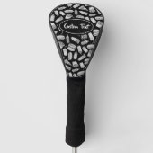 White Fast Food Icons Pattern Golfheadcover (Voorkant)