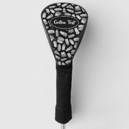 White Fast Food Icons Pattern Golfheadcover