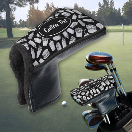 White Fast Food Icons Pattern Golfheadcover