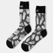 White Fast Food Icons Pattern Socks Sokken (Links)