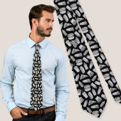 White Fast Food Icons Pattern Stropdas