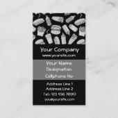 White Fast Food Icons Pattern Visitekaartje (Voorkant)