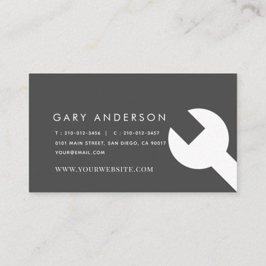 White Faucet & Pipes Plumbing Grey Visitekaartje (Achterkant)