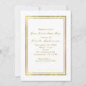 White & Faux Folie Gold Chic Elegant Uitnodigingen (Voorkant)