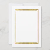 White & Faux Folie Gold Chic Elegant Uitnodigingen (Achterkant)