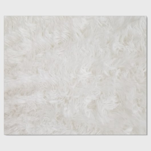 White Faux Fur Cadeaupapier (Vlak)