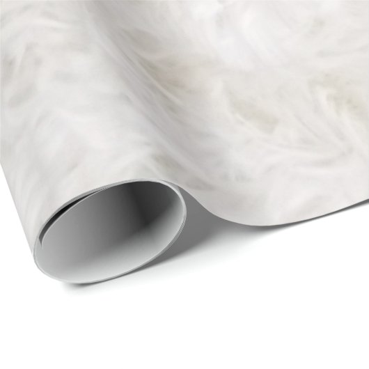 White Faux Fur Cadeaupapier (Rol Hoek)