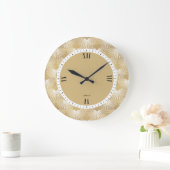 White & Faux Gold Art-Deco-patroon Grote Klok (Huis)
