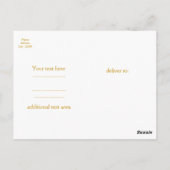 White & Faux Gold Floral Swirl Elegant Wedding Briefkaart (Achterkant)
