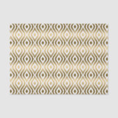 White & Faux Gold Quatrefoil Geometric Pattern Tissuepapier (Voorkant)