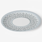 White Faux Lace Elegant  Papieren Bordje (Gekanteld)