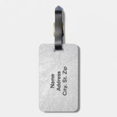 White Faux Leather met Gold Paris Accent Bagagelabel (Achterkant verticaal)