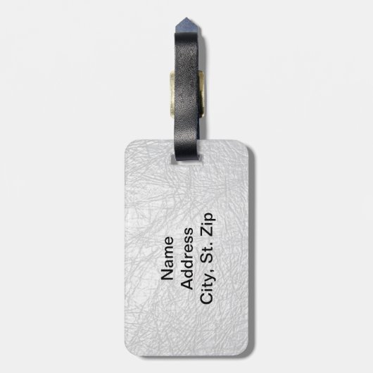 White Faux Leather met Gold Paris Accent Bagagelabel (Achterkant verticaal)