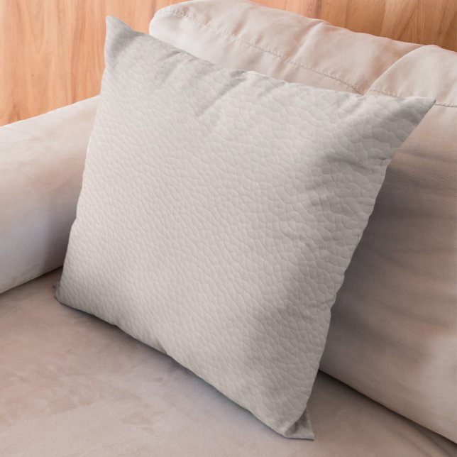 White Faux Leather Pattern Throw Pillow Kussen (Creator heeft geüpload)