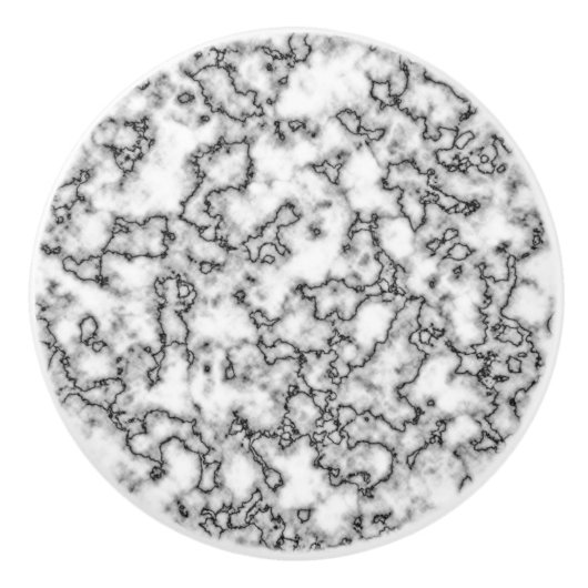 White Faux Marble Ceramic Knob Keramische Knop (Voorkant)