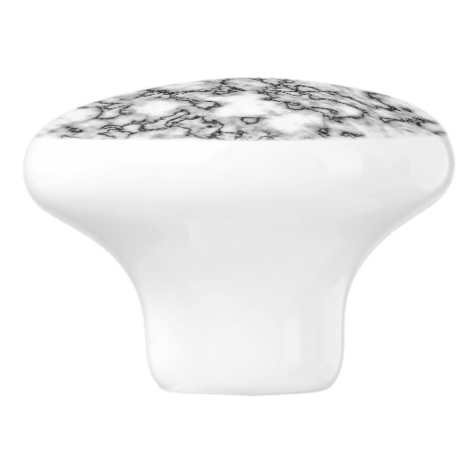 White Faux Marble Ceramic Knob Keramische Knop (Zijkant)