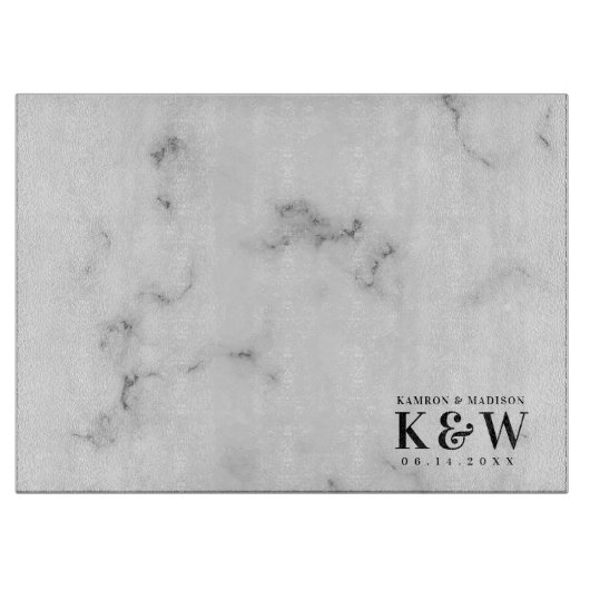 White Faux Marble Snijplank (Voorkant)