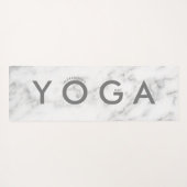 White Faux Marble Stone Yogamat (Achterkant (horizontaal))