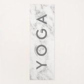 White Faux Marble Stone Yogamat (Voorkant)