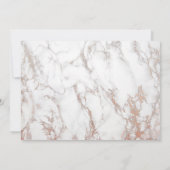 White Faux Marble Texture with a Gold Lijst RSVP Kaart (Achterkant)