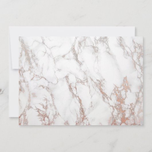 White Faux Marble Texture with a Gold Lijst RSVP Kaart (Achterkant)