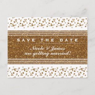 White Faux pensed Gold Save the Date Briefkaart