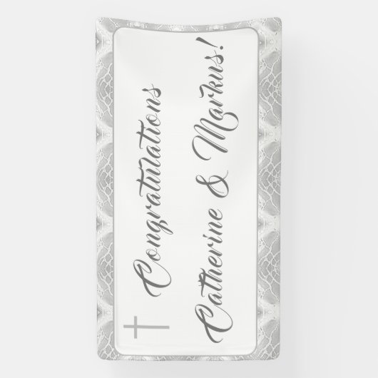 White Faux Satin Spandoek (Verticaal)