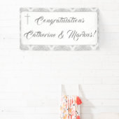 White Faux Satin Spandoek (Insitu)