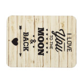 White Faux Wood houdt van je naar de maan Magneet (Horizontaal)