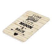 White Faux Wood houdt van je naar de maan Magneet (Linkerzijde)