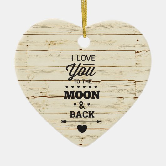 White Faux Wood Keramisch Ornament (Voorkant)