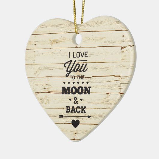 White Faux Wood Keramisch Ornament (Links)