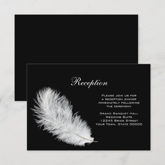 White Feather Black-opnamekaart Informatiekaartje (Voorkant / Achterkant)