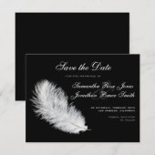 White Feather Black Save the Date (Voorkant / Achterkant)