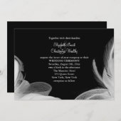White Feathers 2 Wedding Invitation Kaart (Voorkant / Achterkant)