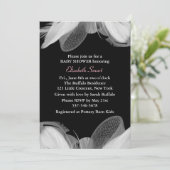 White Feathers Baby shower Invitation Kaart (Staand voorkant)