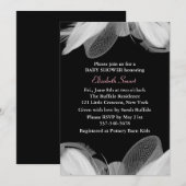 White Feathers Baby shower Invitation Kaart (Voorkant / Achterkant)