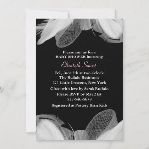White Feathers Baby shower Invitation Kaart