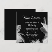 White Feathers Birthday Invitation Kaart (Voorkant / Achterkant)