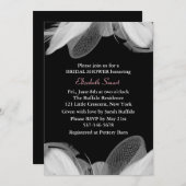 White Feathers Bridal Shower Invitation Kaart (Voorkant / Achterkant)