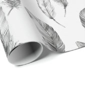 White Feathers Cadeaupapier (Rol Hoek)