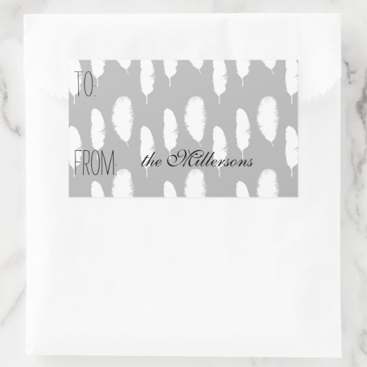 White Feathers Gift Label (Tas)